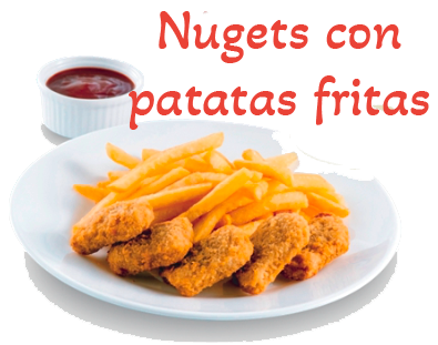 Nugets con patatas fritas